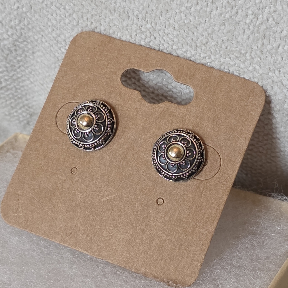 Sterling Silver 925 Ornate Stud Earrings